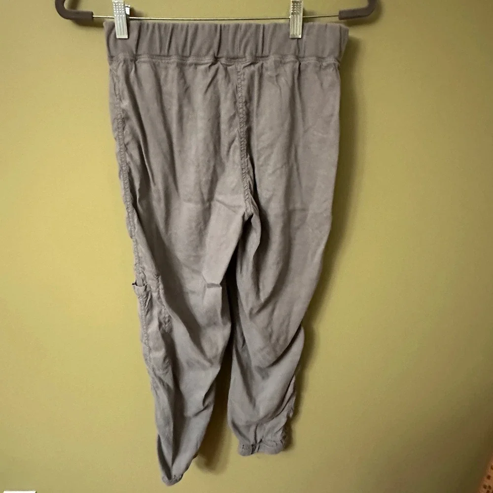 Eileen Fisher Petite PS Grey Elastic Waist Cargo‎ Jogger Pants Casual Utility